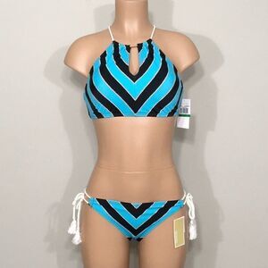 Michael Kors nautical rope stripe bikini. Large. NWT